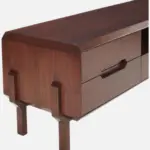 Luxury Walnut Finish TV Unit with Backlit Panel Design - Image 2