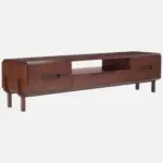 Luxury Walnut Finish TV Unit with Backlit Panel Design - Image 4