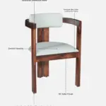 mall Sheesham Wood Arm chair In Provincial Teak Finish - Image 4