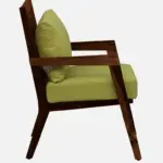 wilton Sheesham Wood Arm Chair In Green & Rustic Teak Finish Set Of 2 - Image 3