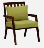 wilton Sheesham Wood Arm Chair In Green & Rustic Teak Finish Set Of 2 - Image 6