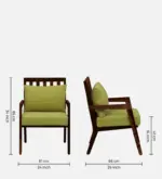 wilton Sheesham Wood Arm Chair In Green & Rustic Teak Finish Set Of 2 - Image 8