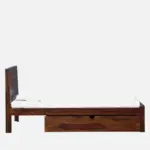 Orenova Minimal Wooden Single Bed Frame with Durable Structure in Natural Finish - Image 6
