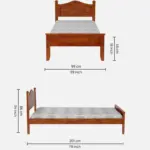 Wexora Solid Sheesham Wood Single Bed with Strong Base in Natural Finish for Home - Image 2