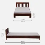 Givixa Solid Wood Single Bed with Premium Quality Frame in Warm Finish for Bedroom - Image 8