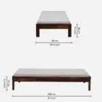 Erlina Premium Solid Wood Single Bed with Smooth Finish in Natural Tone for Bedroom - Image 4