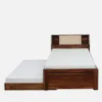 Rlvani Sheesham Wood Single Bed with Smooth Edges in Honey Oak Finish for Modern Homes - Image 5