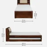 Rlvani Sheesham Wood Single Bed with Smooth Edges in Honey Oak Finish for Modern Homes - Image 8