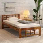 Aonlora Wooden Single Bed with Elegant Appearance and Strong Base in Natural Tone