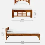 Aonlora Wooden Single Bed with Elegant Appearance and Strong Base in Natural Tone - Image 2
