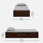 Jexvira Solid Wood Single Bed with Elegant Appearance and Durable Structure for Everyday Use - Image 3