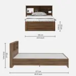 Hamta Decoration Engineered Wood Single Bed with Headboard Storage Wooden Bed for Bedroom Living Room Home - Image 6