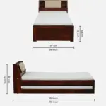 Weto Single Bed in Wenge Finish with Box Storage - Image 11