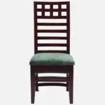 Street Teak Wood Dining Chair (Brown Green  (SET OF 2) - Image 6