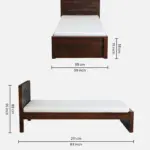 Lorixa Solid Wood Single Bed in Rich Walnut Tone - Image 5