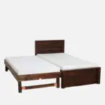 Qalvora Wooden Single Bed with Strong Base in Natural Finish - Image 11