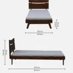 Senviro Solid Wood Single Bed with Elegant Headboard Design - Image 7