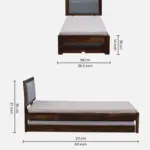Oelmora Solid Wood Single Bed with Minimalist Design and Smooth Finish - Image 8