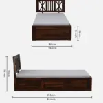 Iarthvia Solid Wood Single Bed in Raw Natural Finish - Image 5