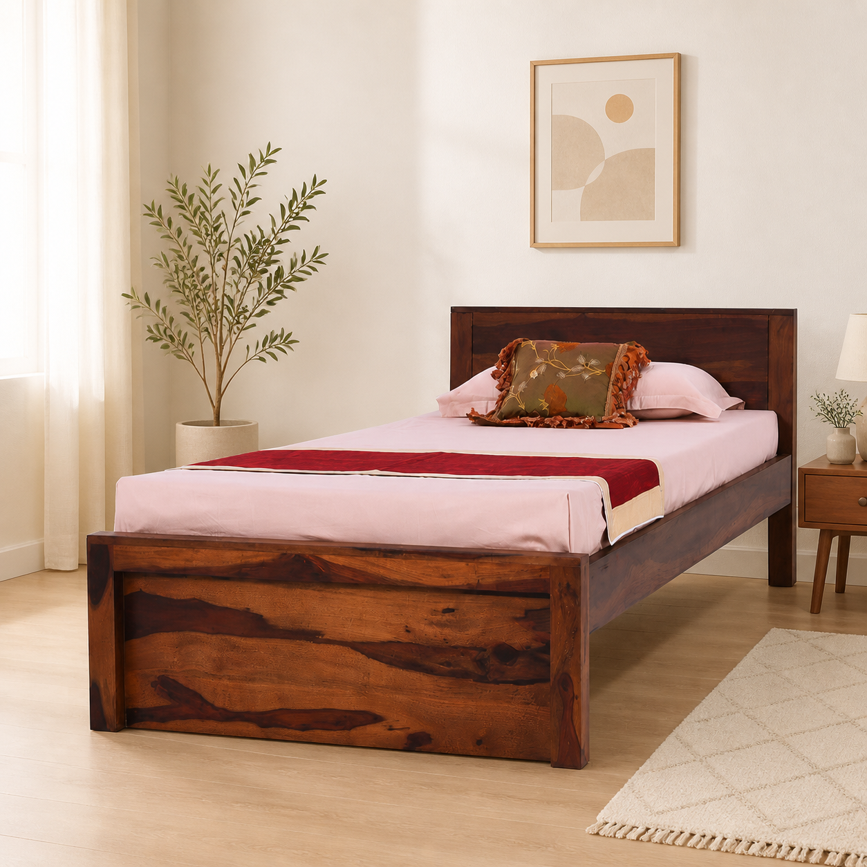 Vimbera-Solid-Wood-Single-Bed-in-Rustic-Natural-Tone-classic-wood-1.webp Vimbera Solid Wood Single Bed in Rustic Natural Tone - Image 1