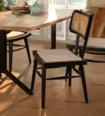 Siker Teak Dining Chair In Charcoal Black Colour (SET OF 2) - Image 3
