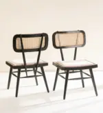 Siker Teak Dining Chair In Charcoal Black Colour (SET OF 2) - Image 5