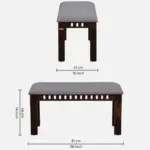 Sistel Sheesham Wood 4 Seater Dining Set In Scratch Resistant Provincial Teak Finish With Marble Top - Image 5
