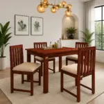 Forvyn Solid Wood 4 Seater Dining Set in Rich Organic Texture