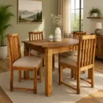 Cenvora Sheesham Wood Dining Set in Balanced Wood Texture