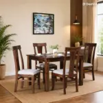 Norveth Solid Wood Dining Table in Deep Nature Tone