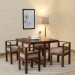 Yorvella Solid Wood Dining Table Set in Natural Harmony Finish