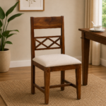 kroump Sheesham Wood Dining Chair In Provincial Teak Finish (Set Of 2)