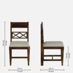 kroump Sheesham Wood Dining Chair In Provincial Teak Finish (Set Of 2) - Image 4
