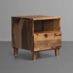 Rlvara Wooden Night Stand with Open Shelf Storage - Image 3
