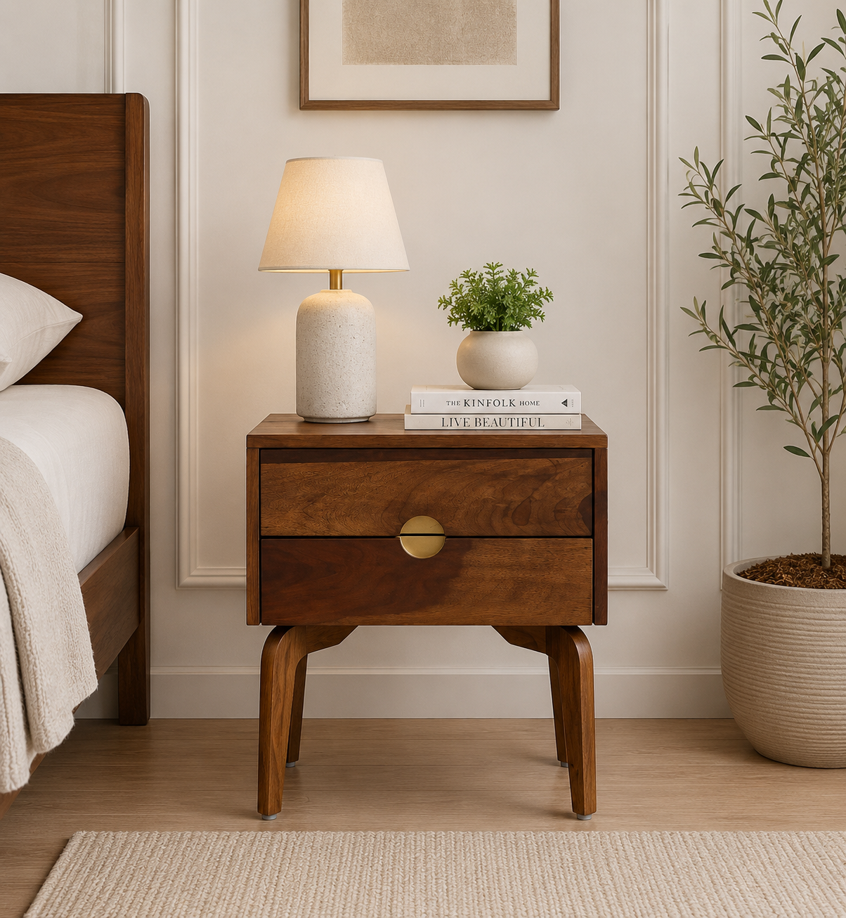 Kolvyn-Elegant-Bedside-Unit-with-Smooth-Finish-Drawers-classic-wood-1.png Kolvyn Elegant Bedside Unit with Smooth Finish Drawers - Image 1