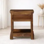 JimberNest Handcrafted Bedside Table with Storage Drawer