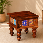 Sanya Natural Wood Bedside Cabinet with Elegant Finish