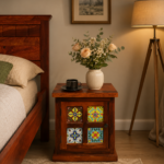 BakAura Minimal Solid Wood Side Table for Bedroom