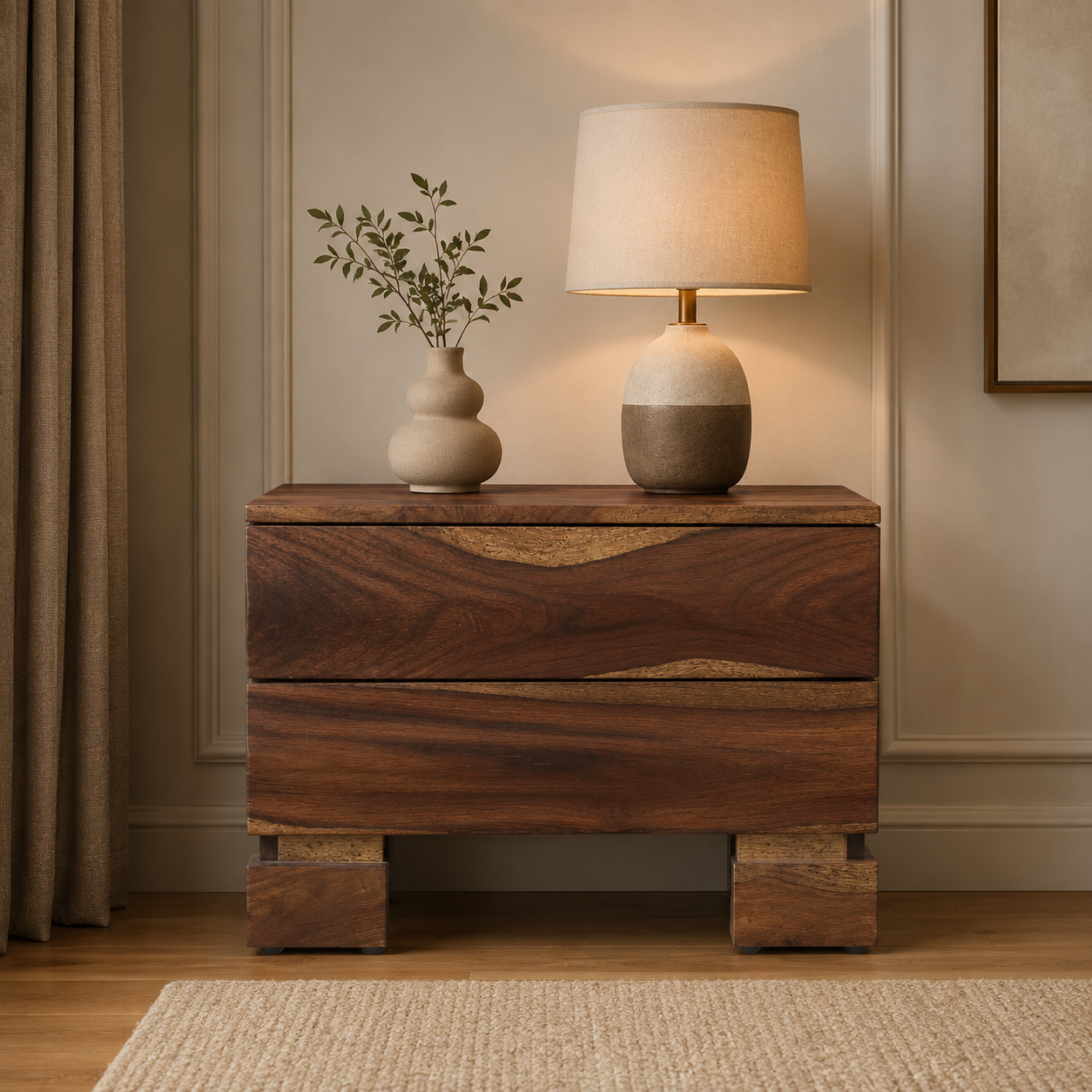 Flassic-Timber-Finish-Modern-Nightstand-Table-classic-wood-2.webp Flassic Timber Finish Modern Nightstand Table - Image 1