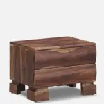 Flassic Timber Finish Modern Nightstand Table - Image 2