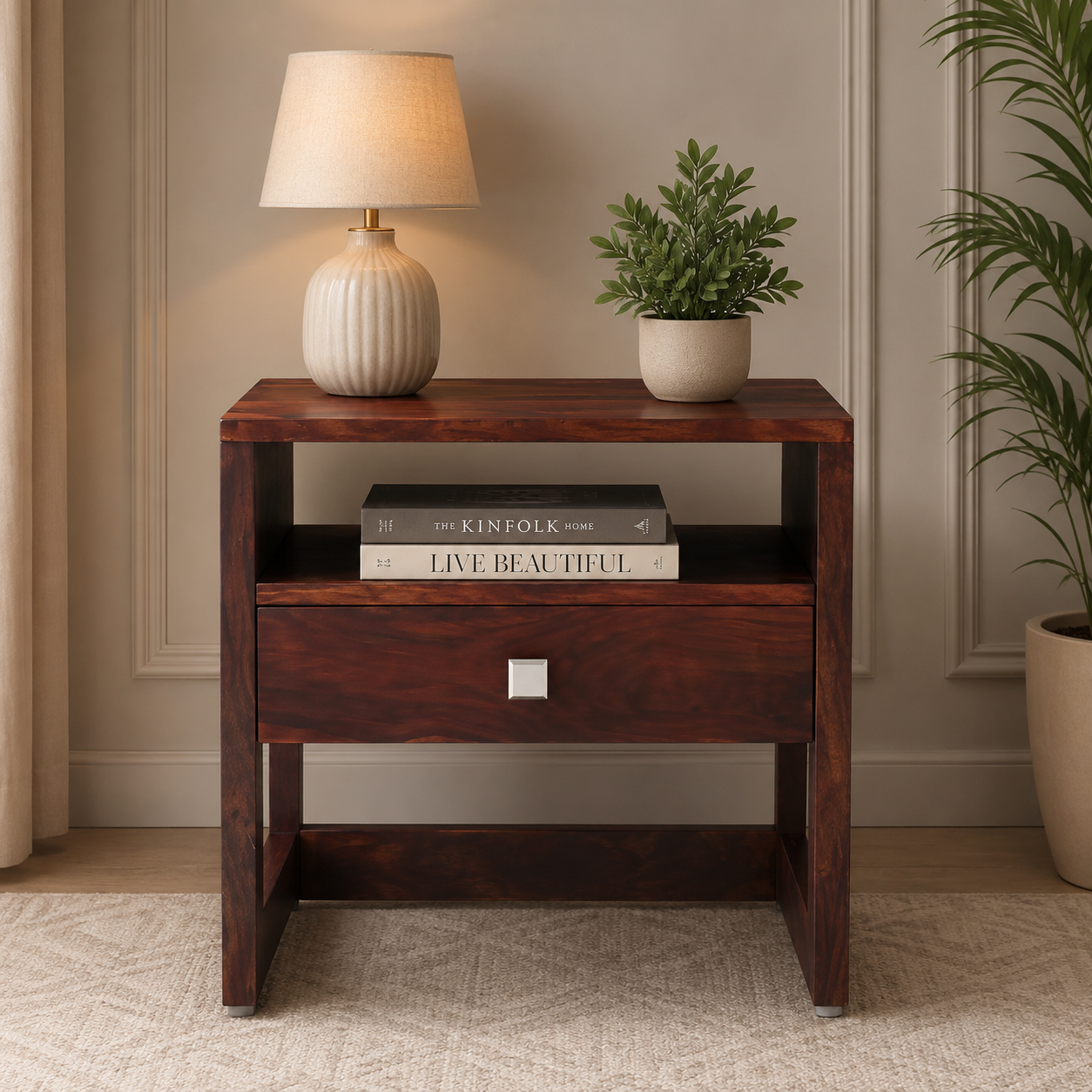 Elara-Modern-Bedside-Cabinet-classic-wood-1.webp Elara Modern Bedside Cabinet - Image 1