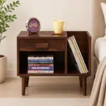 TasaCraft Rustic Solid Wood Side Table for Bedroom