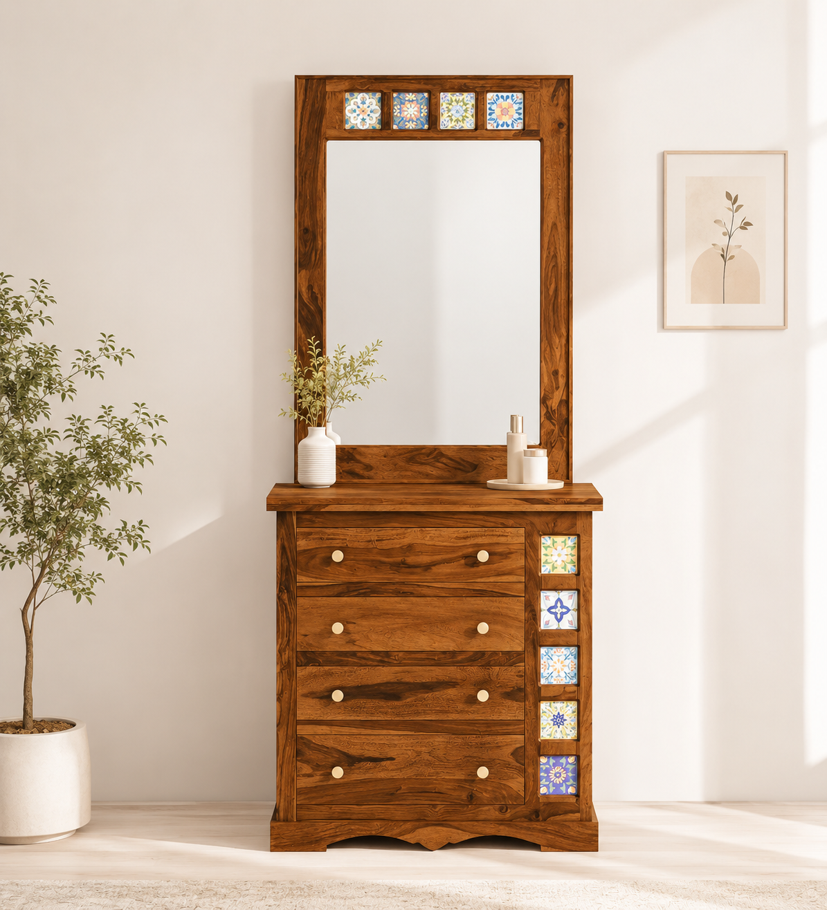 Vinster-Contemporary-Dressing-Unit-in-Walnut-Finish-classic-wood-1.webp Vinster Contemporary Dressing Unit in Walnut Finish - Image 1