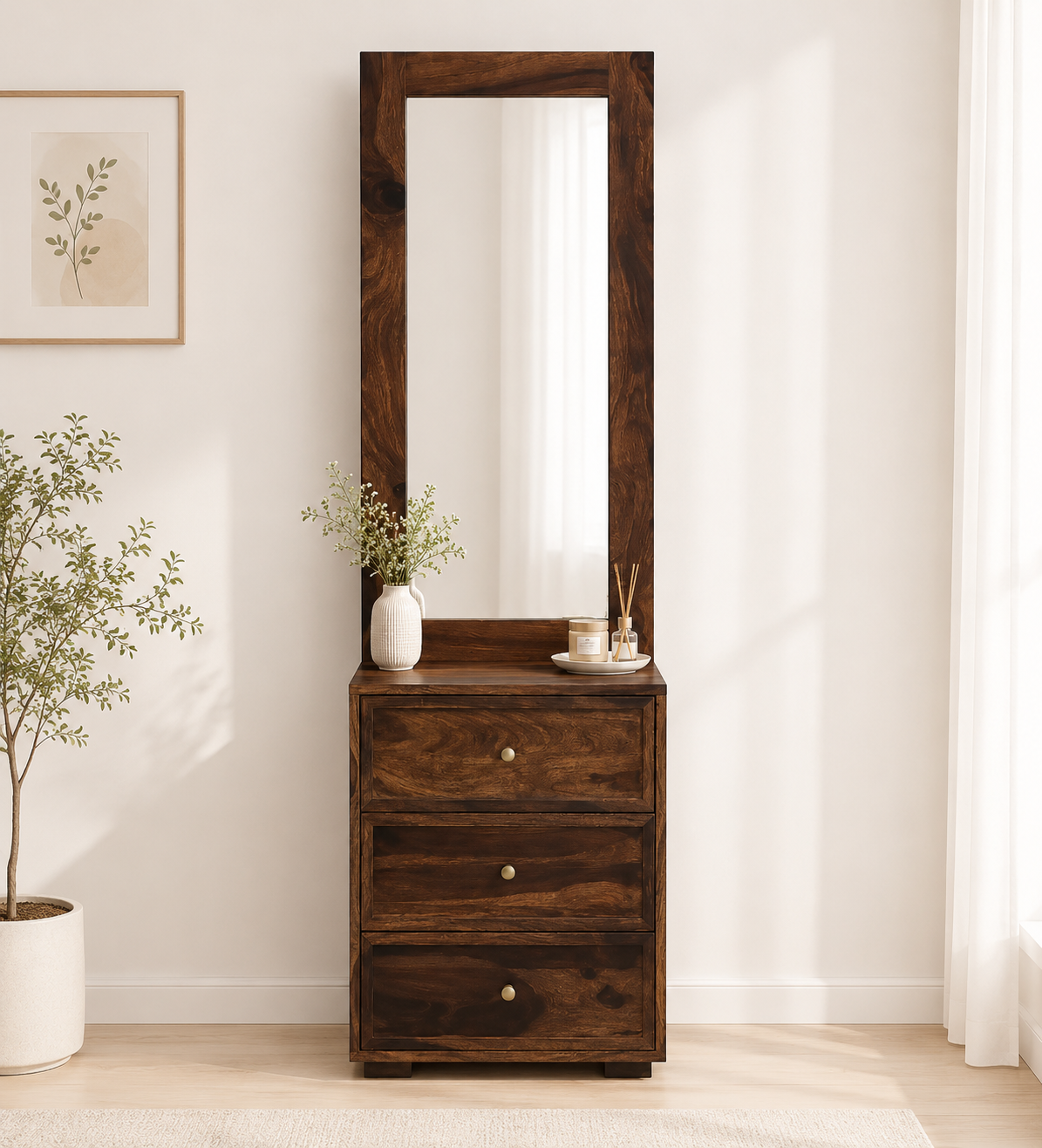 Nilan-Solid-Wood-Dressing-Table-with-Cabinet-Storage-classic-wood-1.webp Nilan Solid Wood Dressing Table with Cabinet Storage - Image 1