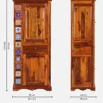 Terona Sheesham Wood 2 Door Wardrobe with Handcrafted Tile Design - Image 5