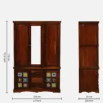 Cyoto Solid Wood Wardrobe with Artistic Tile Detailing - Image 2