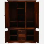 Cyoto Solid Wood Wardrobe with Artistic Tile Detailing - Image 6