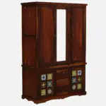 Cyoto Solid Wood Wardrobe with Artistic Tile Detailing - Image 8