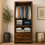 Suscany Solid Wood Wardrobe with Handcrafted Patterns