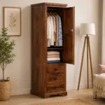 Deritage Sheesham Wood Wardrobe with Designer Tile Inlay